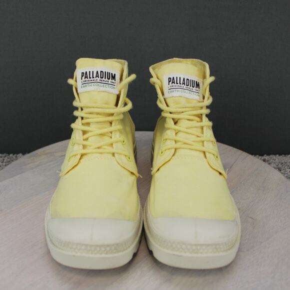 Palladium Canvas Boots Mens 7 Yellow Lightweight Combat - Picture 3 of 9